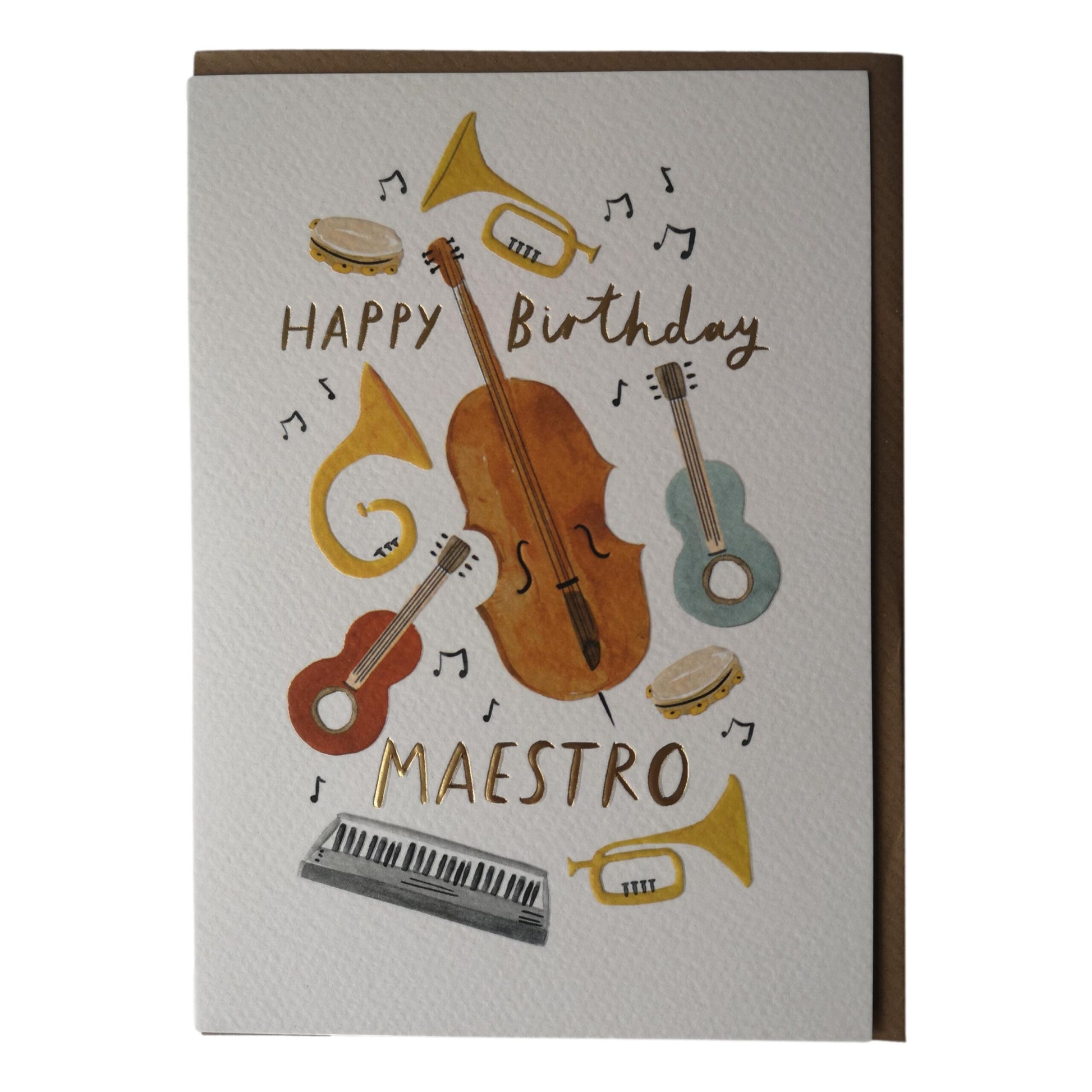 Happy Birthday Maestro Musical Instruments Greeting Card image 0