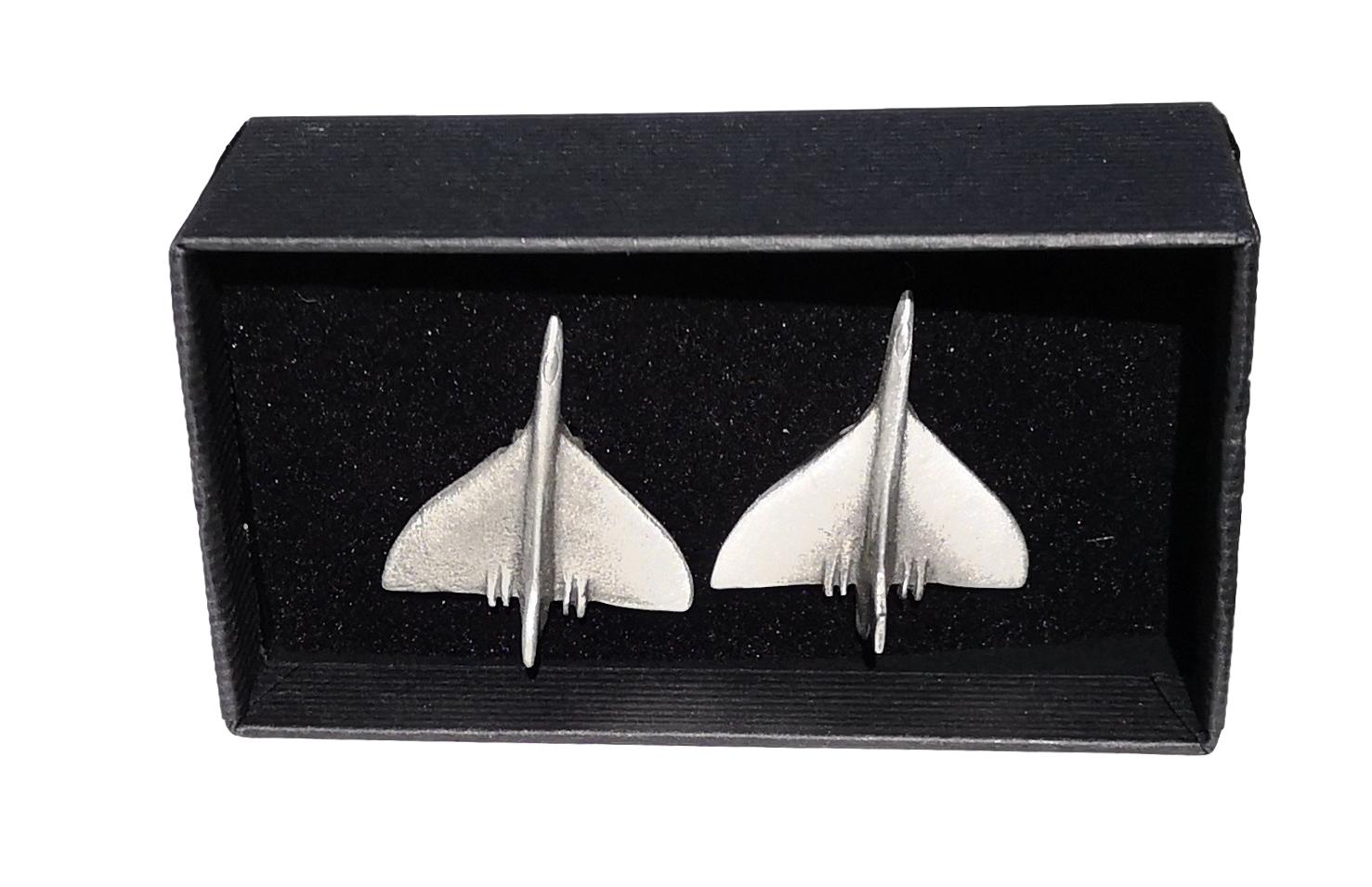 Avro Vulcan Bomber Pewter Torpedo Fitting Cufflinks in Padded Gift Box image 1