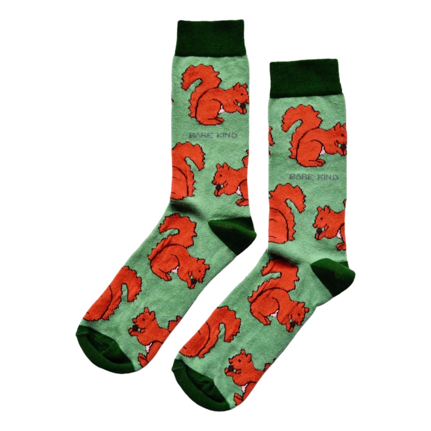 Save The Red Squirrels Green Unisex Novelty Ankle Socks Adult UK Size 4-7 image 0