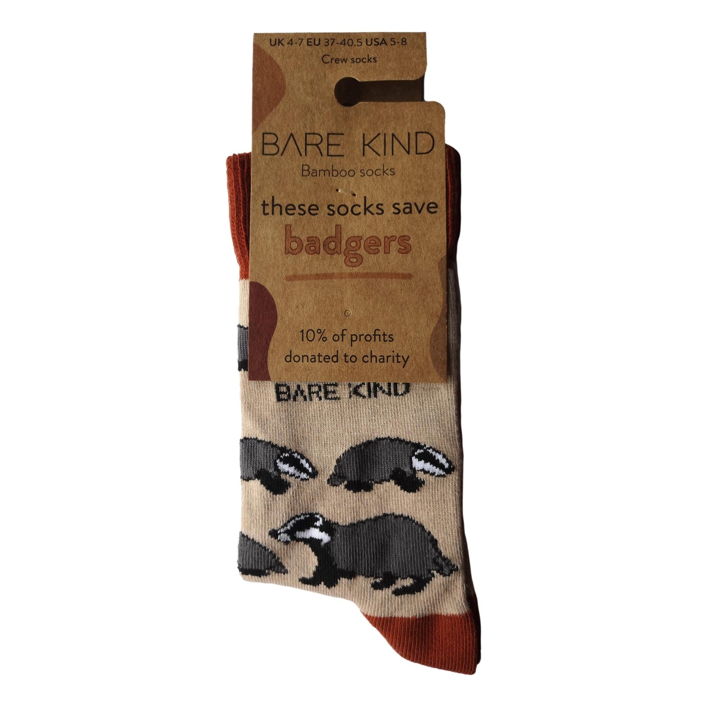 Save The Badgers Beige Womens Novelty Ankle Socks Adult One Size image 1