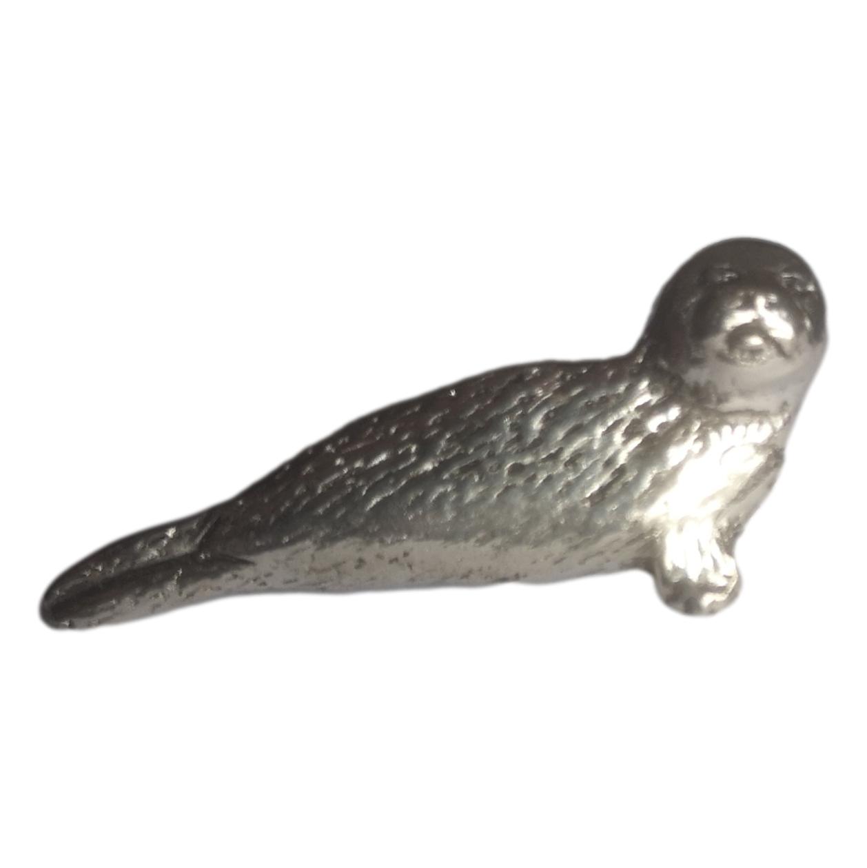 Seal polished pewter metal lapel pin badge image 0