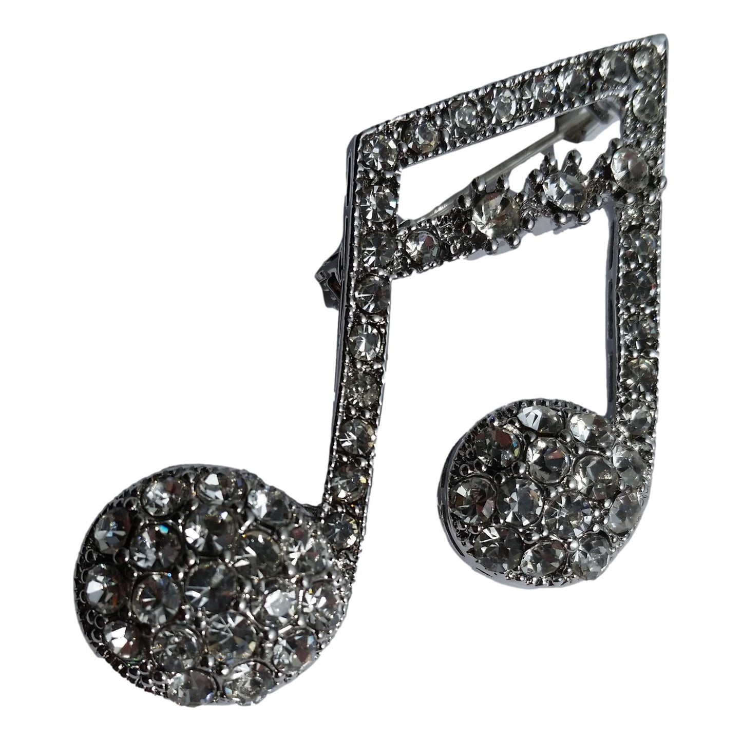 Semiquavers silver-plated diamante pin brooch image 0