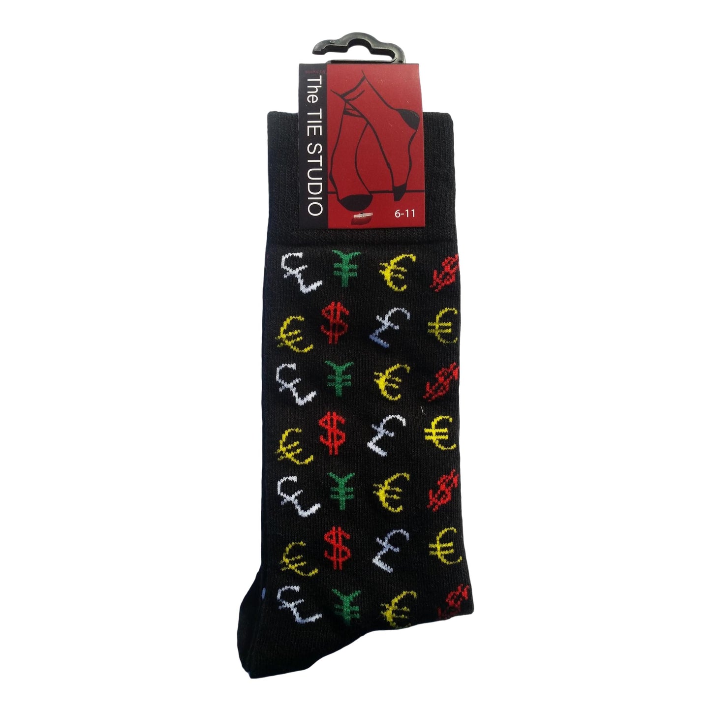 Currency Symbols Unisex Novelty Ankle Socks Adult Size 6-11 image 0