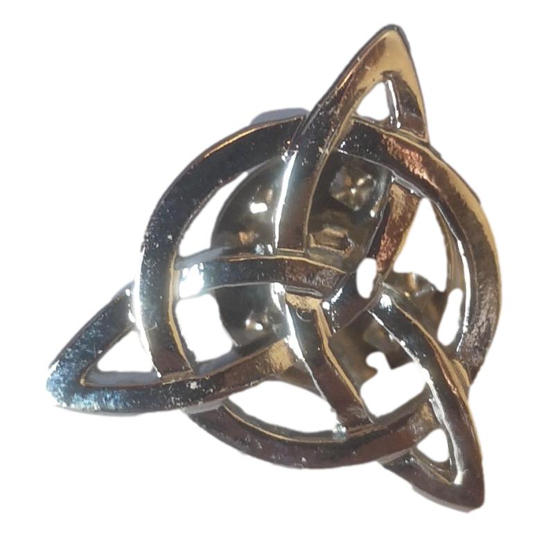 Polished John Paul Jones Triquetra silver metal pin badge image 1