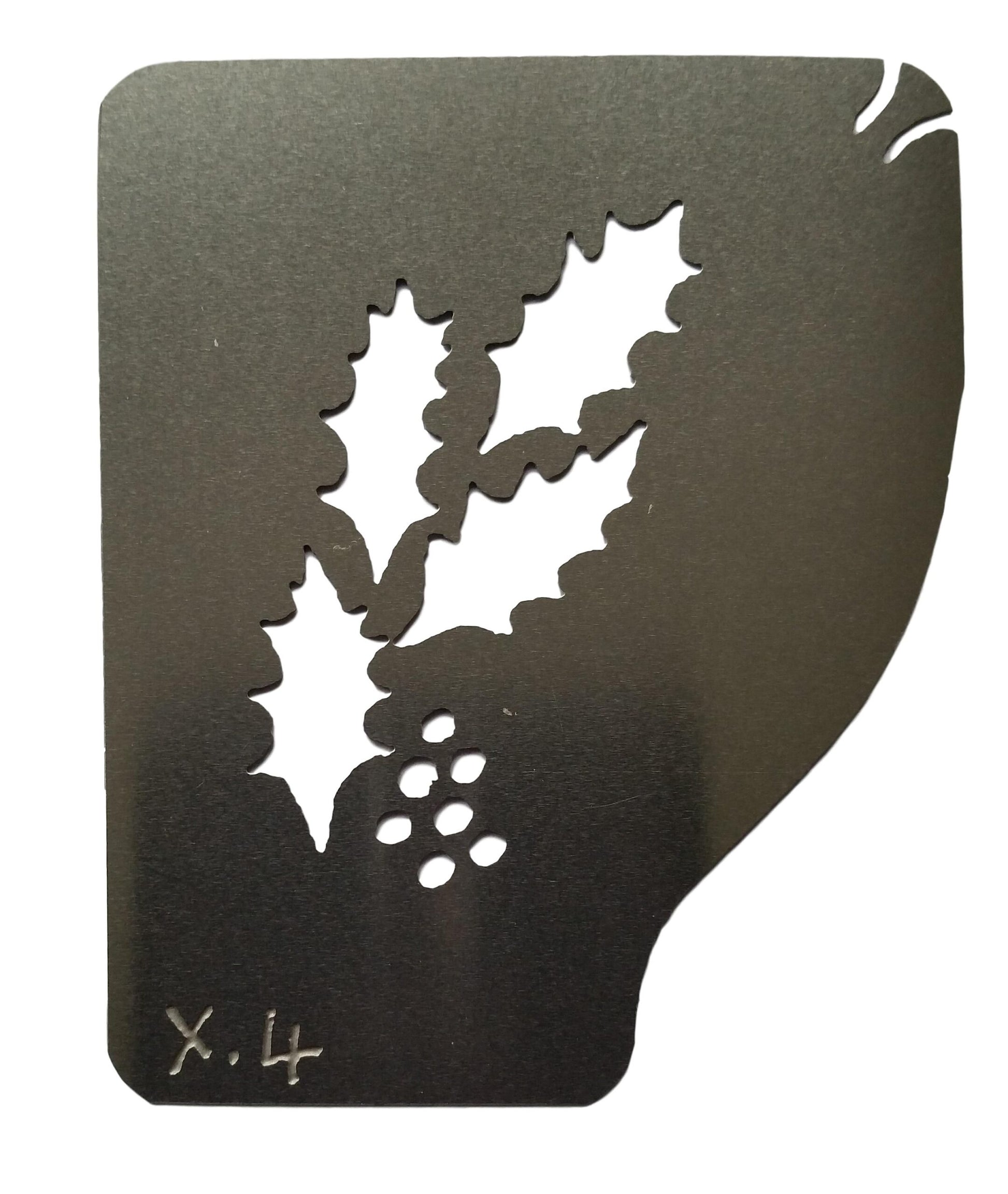 Stainless Steel Holly Spray X4 cake decorating / card making stencil image 0