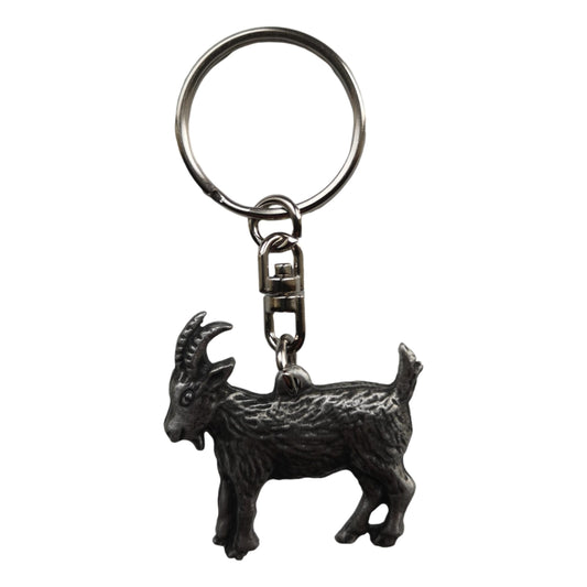 Goat pewter metal keyring image 0