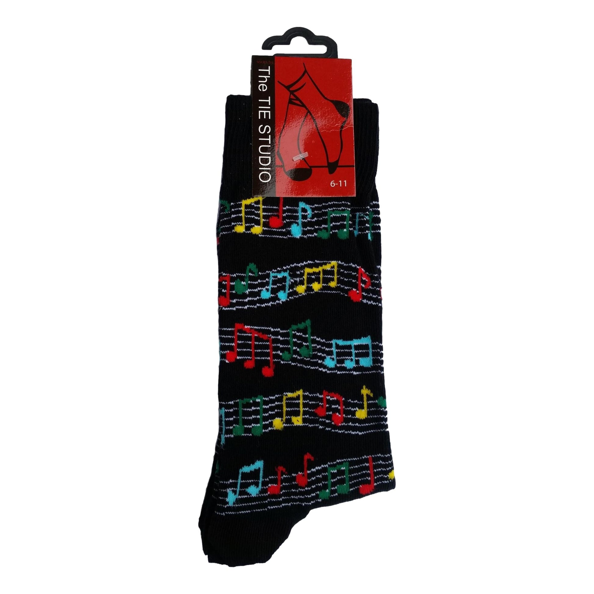 Coloured Music Staves Unisex Novelty Ankle Socks Adult Size 6-11 image 0
