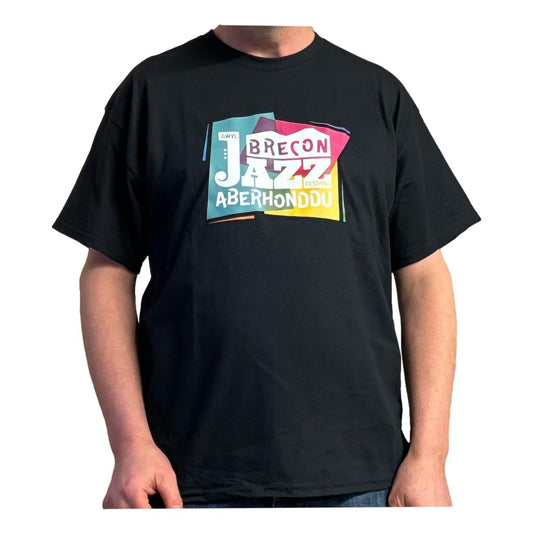 Brecon Jazz Festival Large Logo Black T-Shirt - various sizes image 0