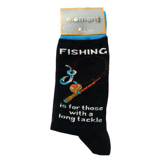 Fishing is for those with a long tackle Cottonrich Unisex Novelty Ankle Socks Adult Size 6-11 image 0