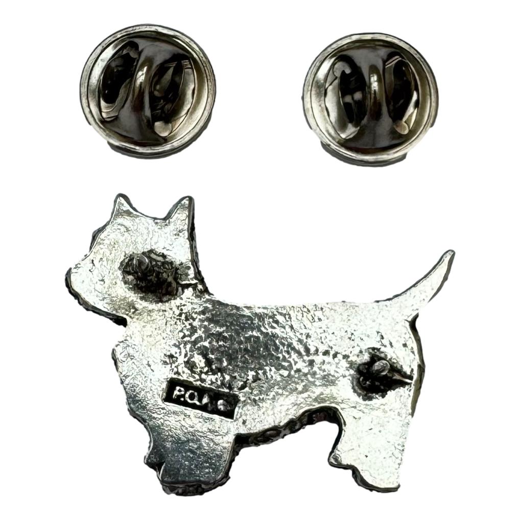 Westie Dog polished pewter metal lapel pin badge image 2