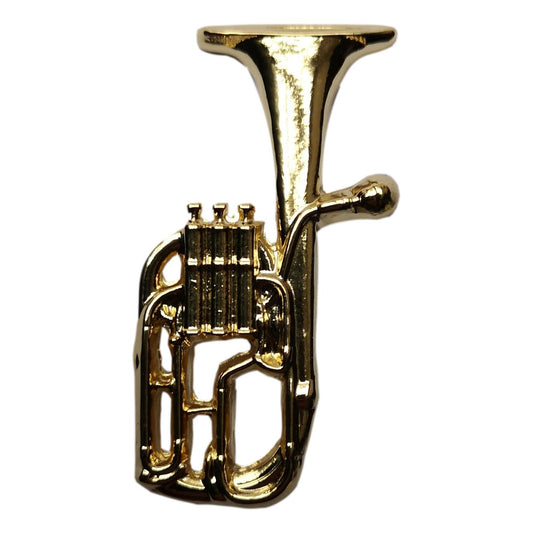 Polished Tenor Horn / Baritone gold-plated pin badge image 0