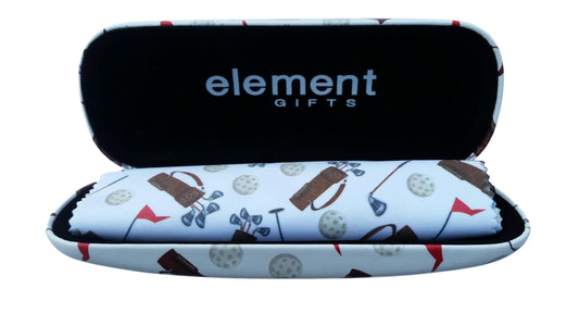Golf Flock-lined White Glasses Case image 0