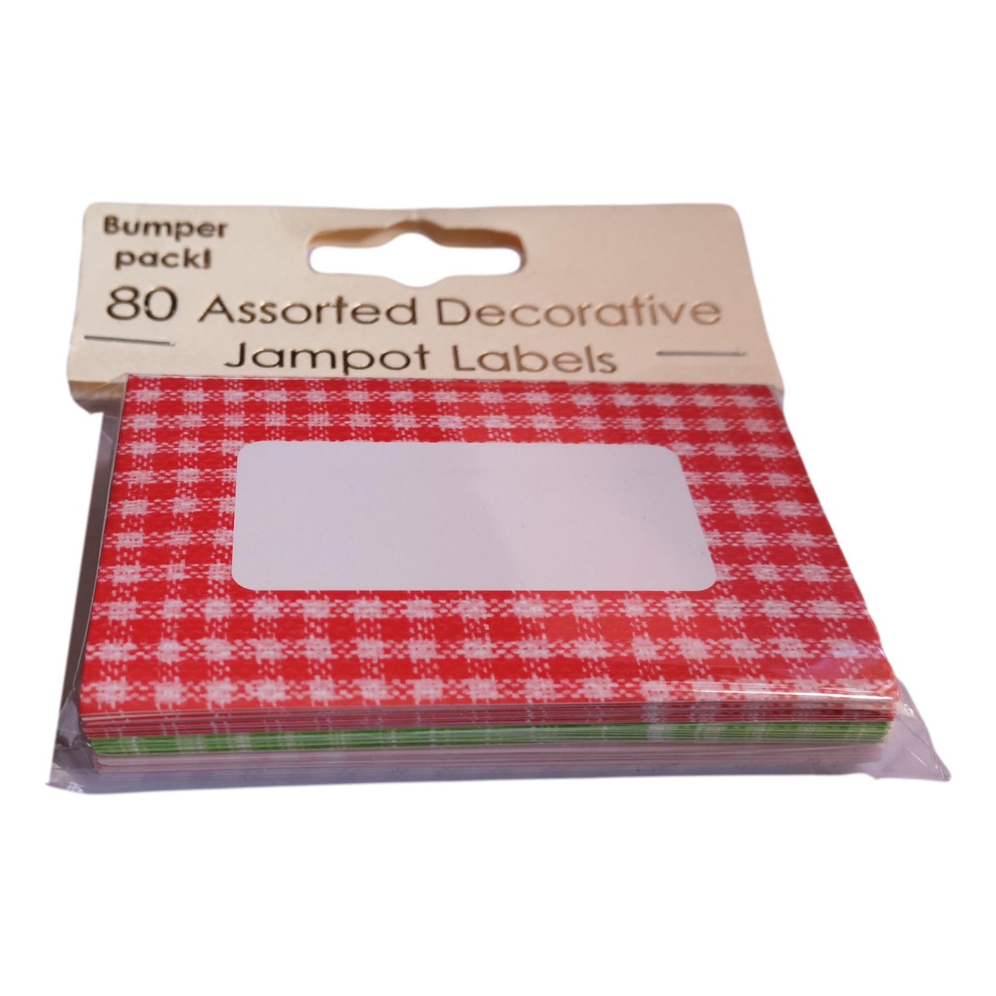 80 Assorted Gingham Jam Pot Self-Adhesive Labels image 2