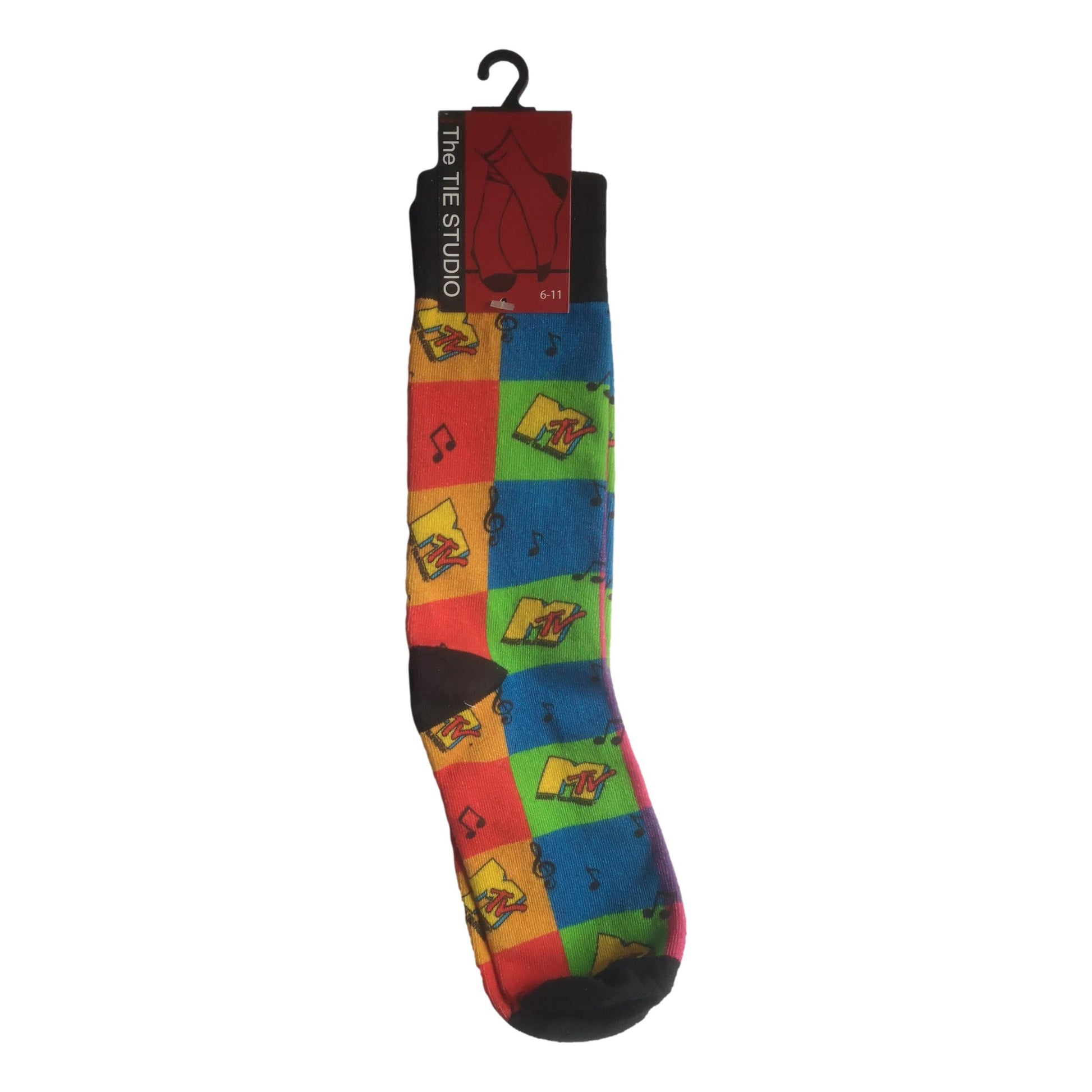 Music Notes MTV Unisex Novelty Ankle Socks Adult Size 6-11 image 0