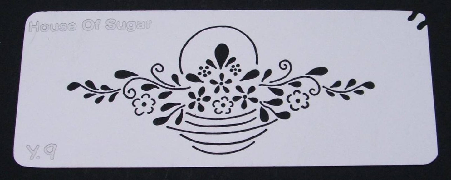 Stainless steel Basket of Flowers Y9 cake decorating / card making stencil image 0