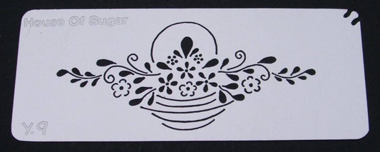Stainless steel Basket of Flowers Y9 cake decorating / card making stencil image 0
