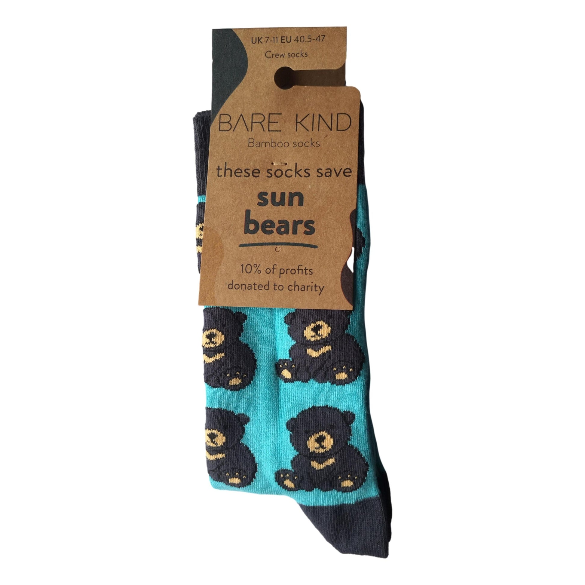 Save The Sun Bears Blue Unisex Novelty Ankle Socks Adult UK Size 7-11 image 1