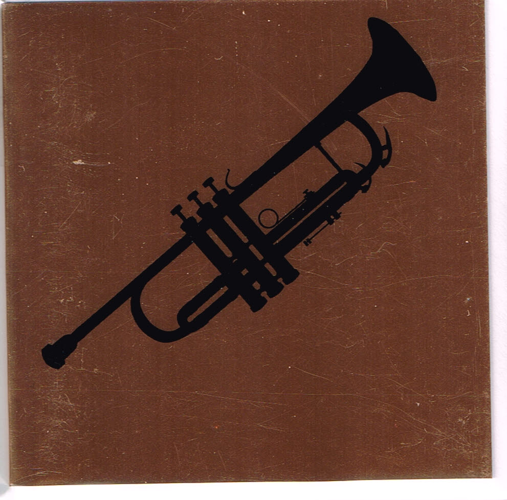 Trumpet Square Copper Music mini greetings card image 0