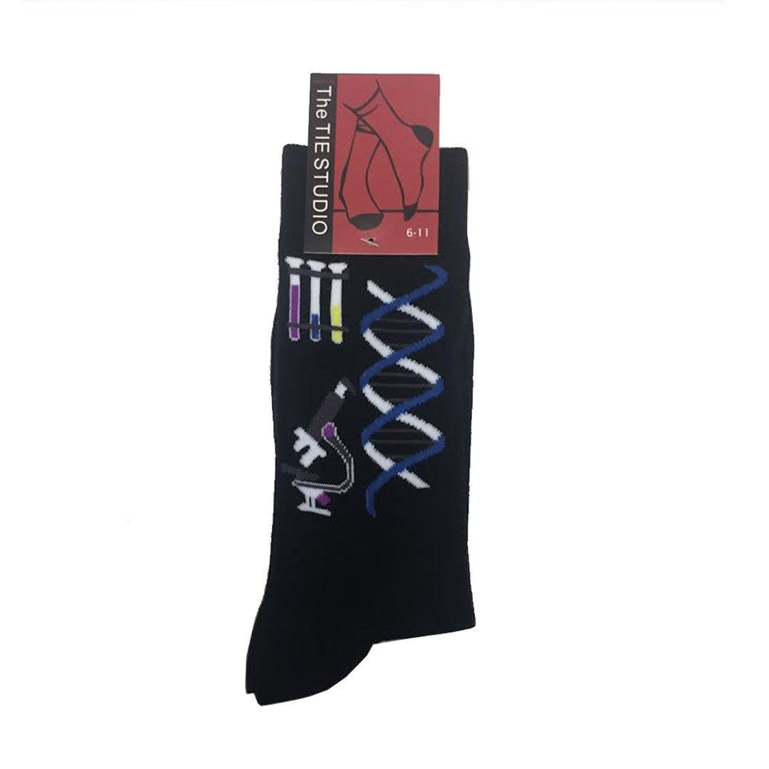 DNA Science Research Scientist Microscope Tube Unisex Socks Adult UK Size 6-11 image 0