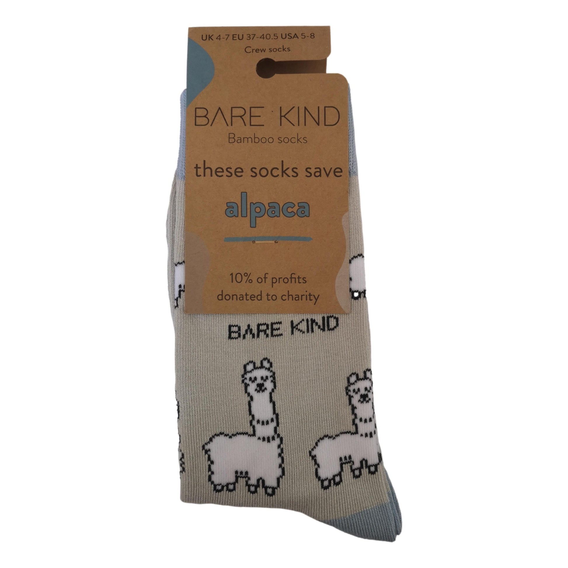 Save The Alpacas Pale Green Unisex Novelty Ankle Socks Adult UK Size 4-7 image 0