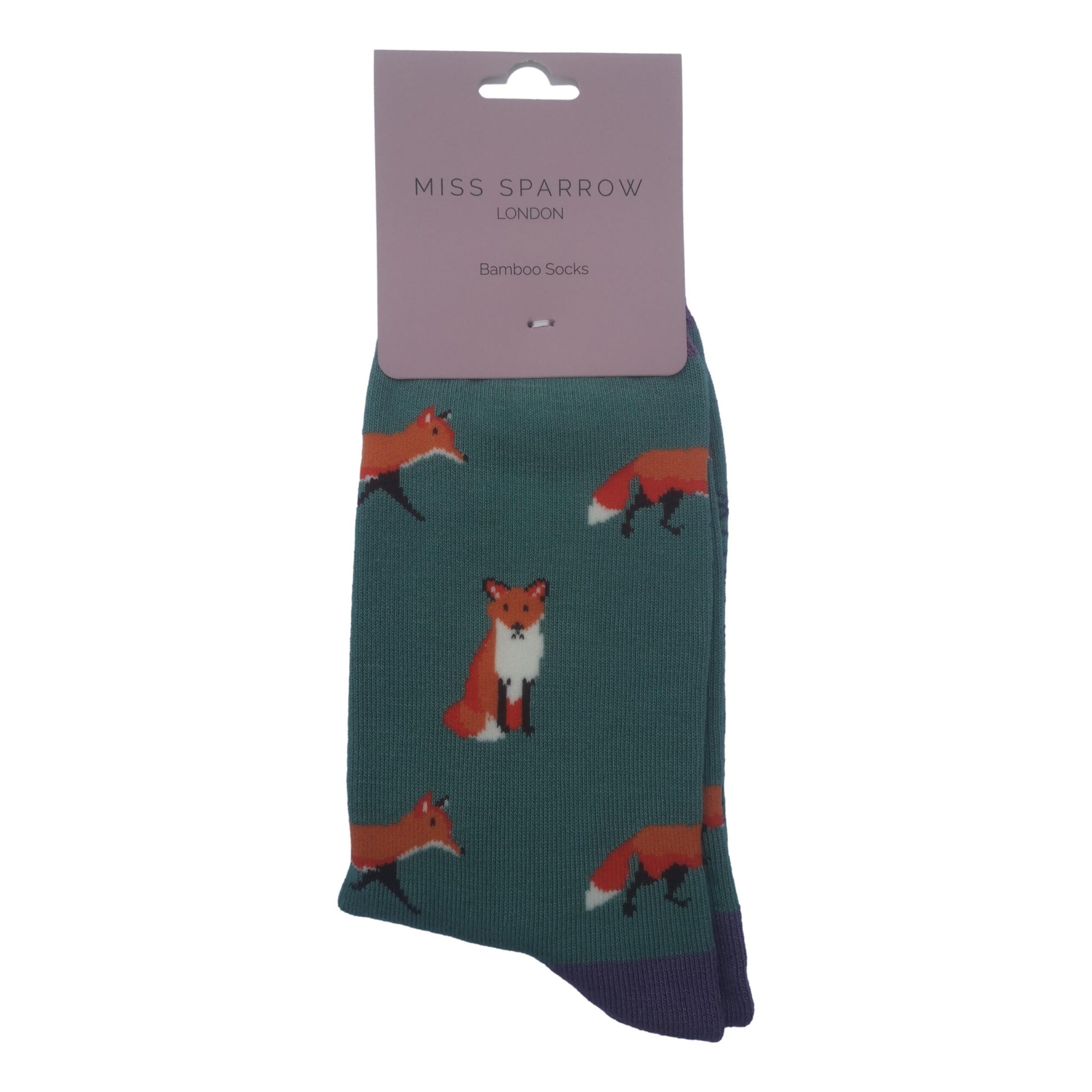 Foxes on Green Womens Novelty Ankle Socks Adult One Size image 2