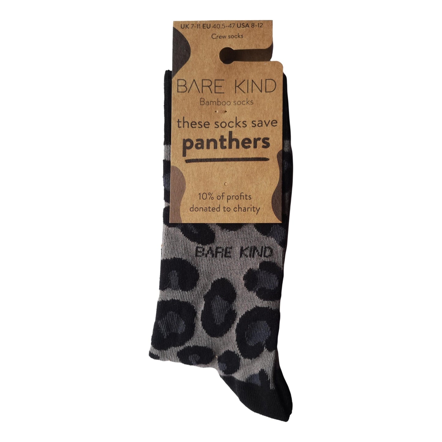 Save The Panthers Print Grey Unisex Novelty Ankle Socks Adult UK Size 7-11 image 1