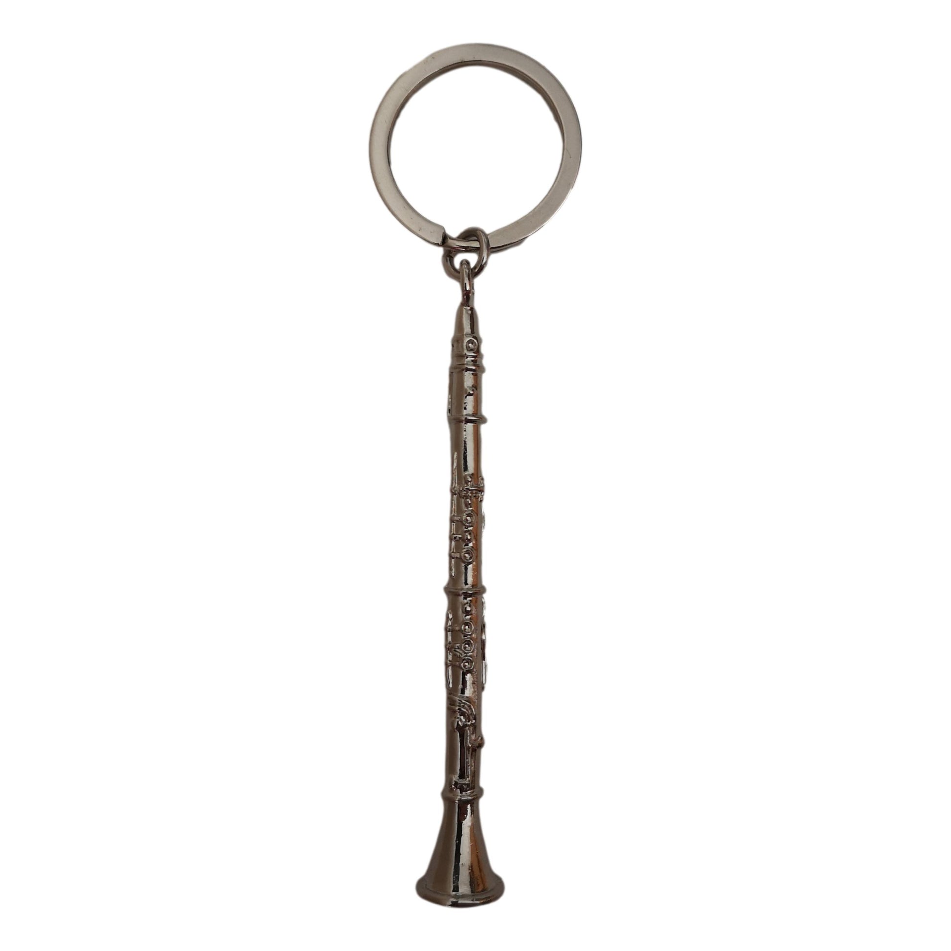 Clarinet polished silver-plated keyring image 0