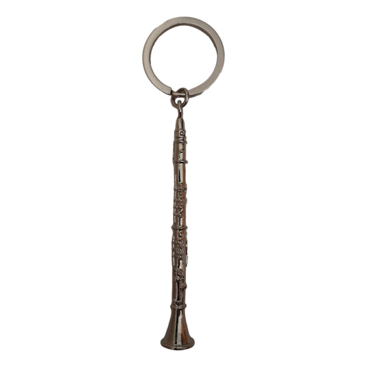 Clarinet polished silver-plated keyring image 0