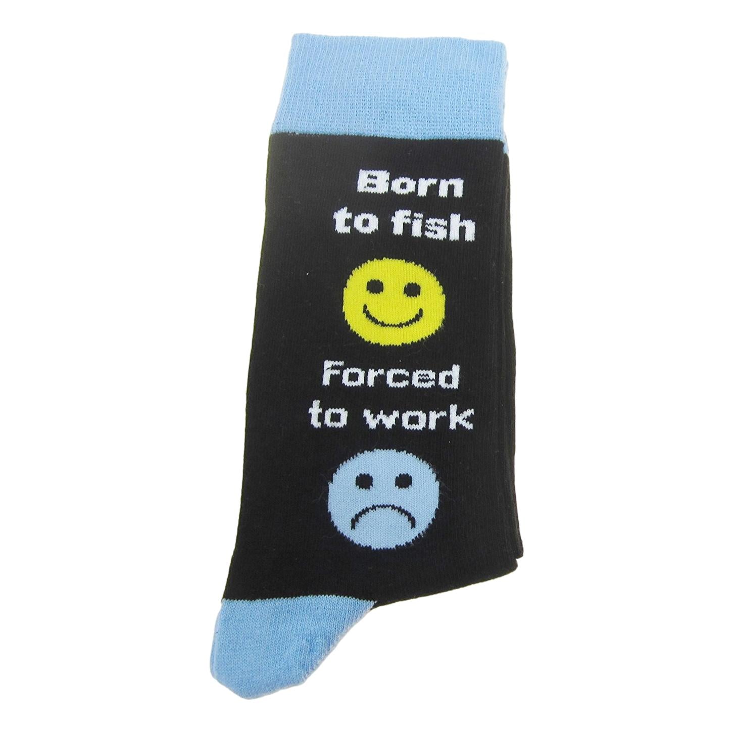 Born To Fish....Forced To Work Angling Unisex Novelty Ankle Socks Size 6-11 image 2