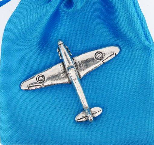 Hurricane Fighter Plane polished pewter metal lapel pin badge image 2