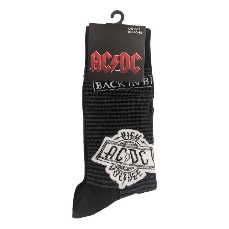 AC/DC Icons Black Unisex Adult Ankle Socks image 1
