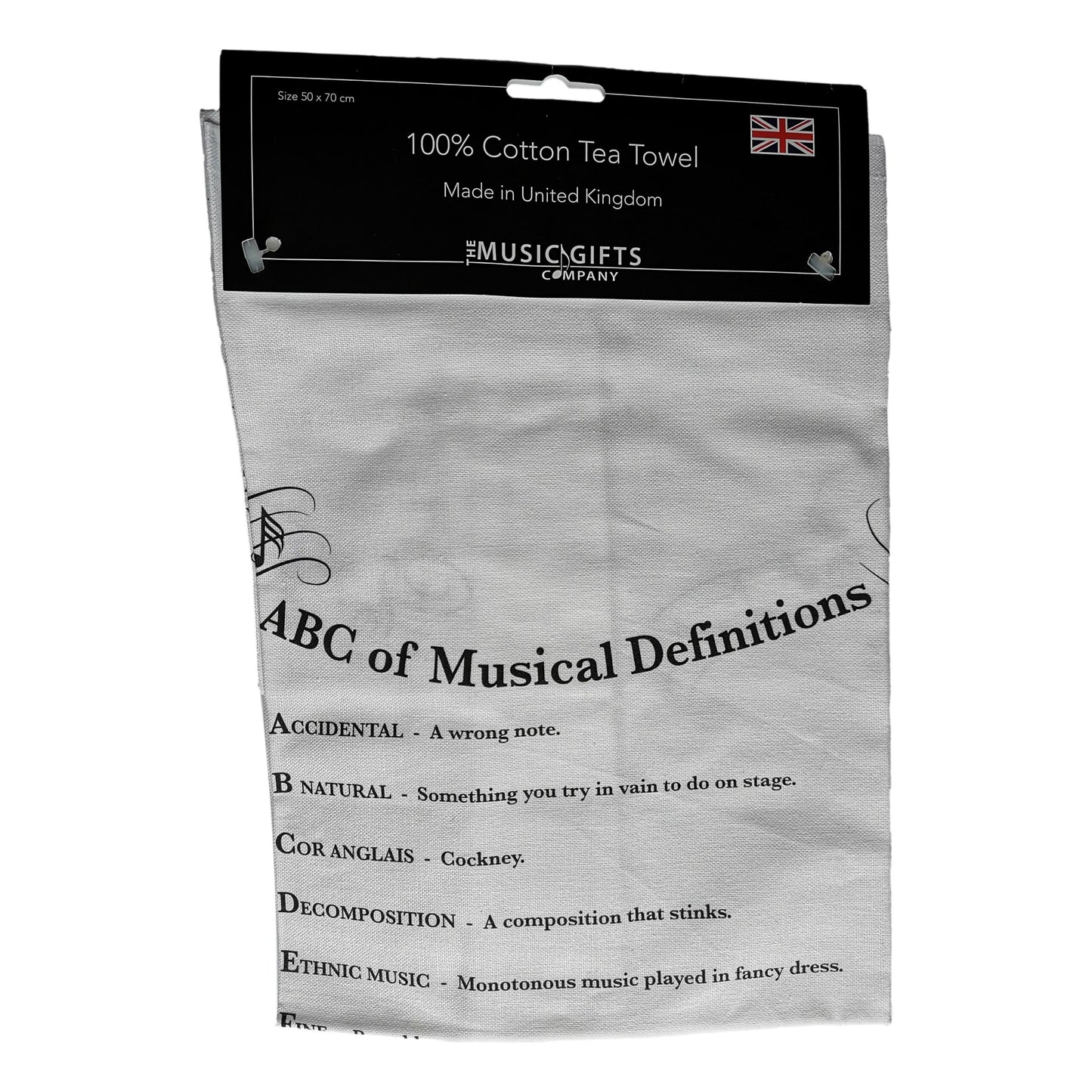 ABC of Musical Definitions cotton tea towel image 0