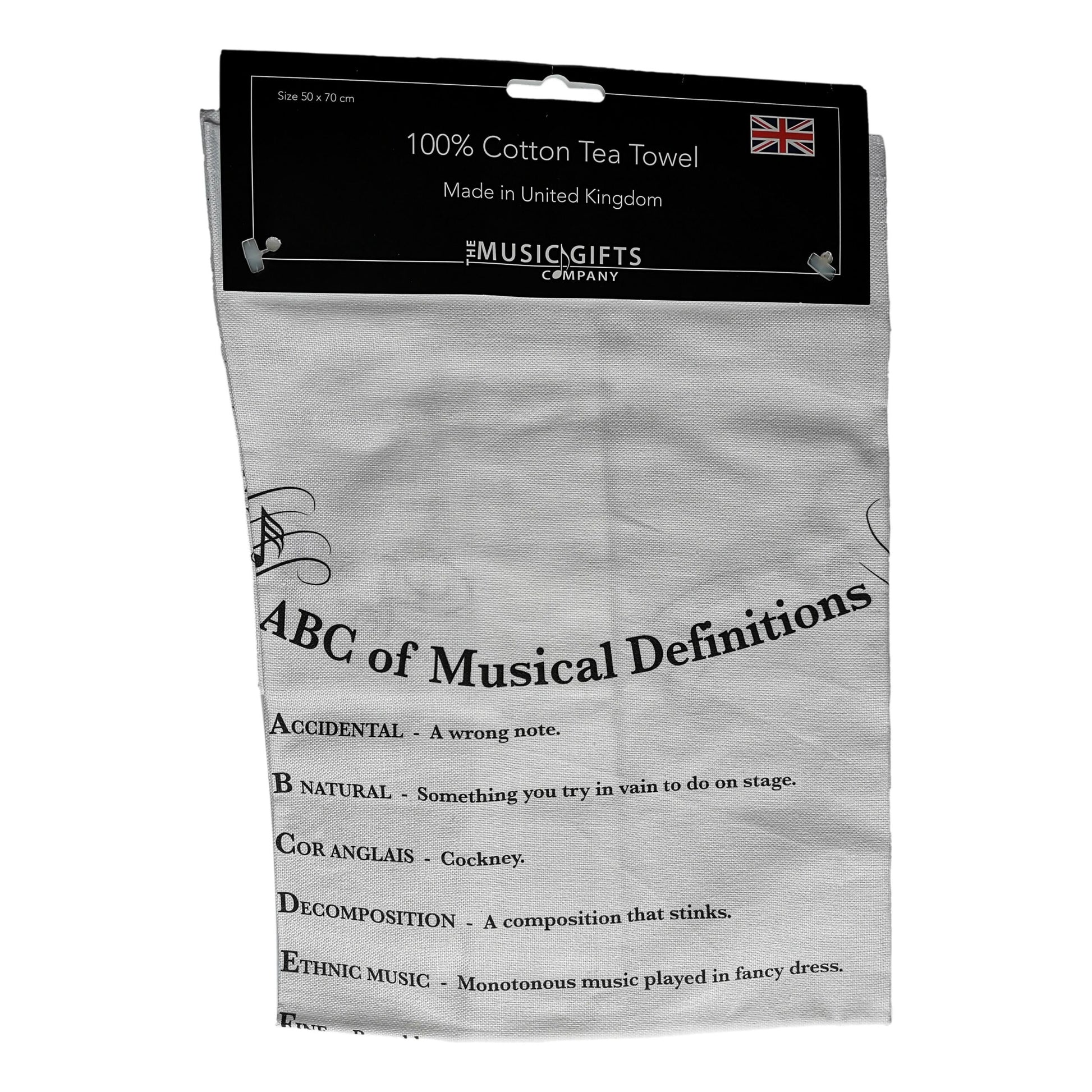 ABC of Musical Definitions cotton tea towel image 0