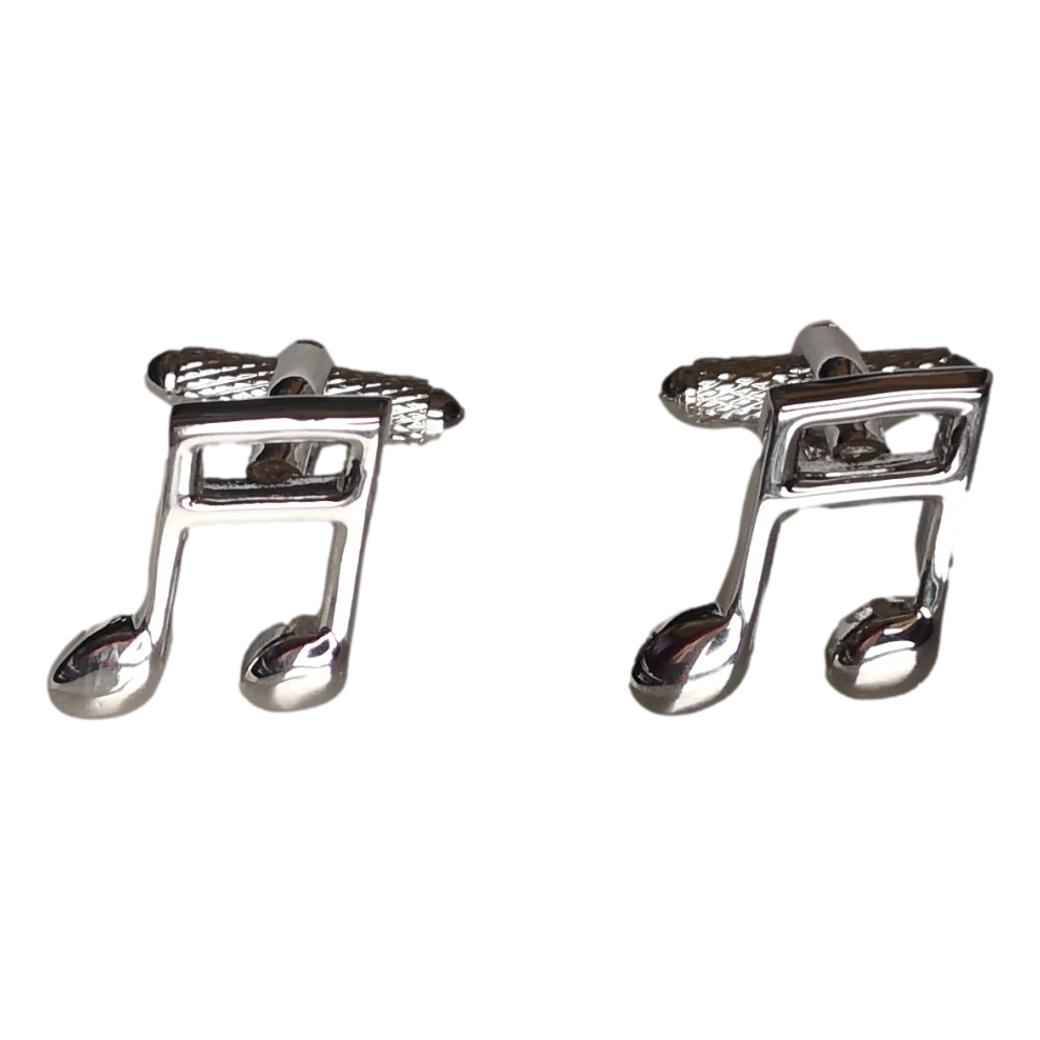 Polished Semiquavers rhodium-plated torpedo cufflinks in padded gift box image 0