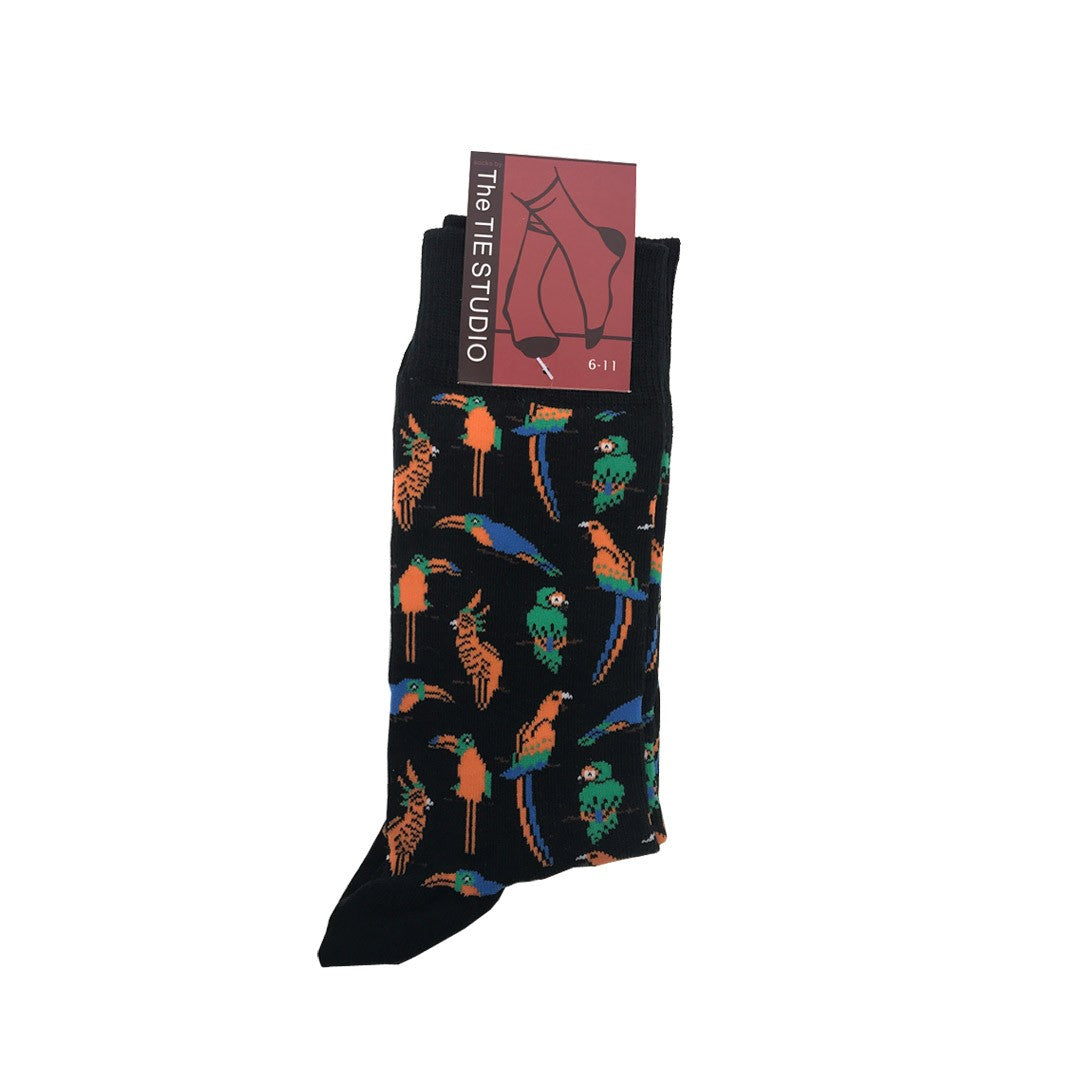 Parrots Toucan Cockatiel Exotic Birds Unisex Novelty Ankle Socks Size 6-11 image 0