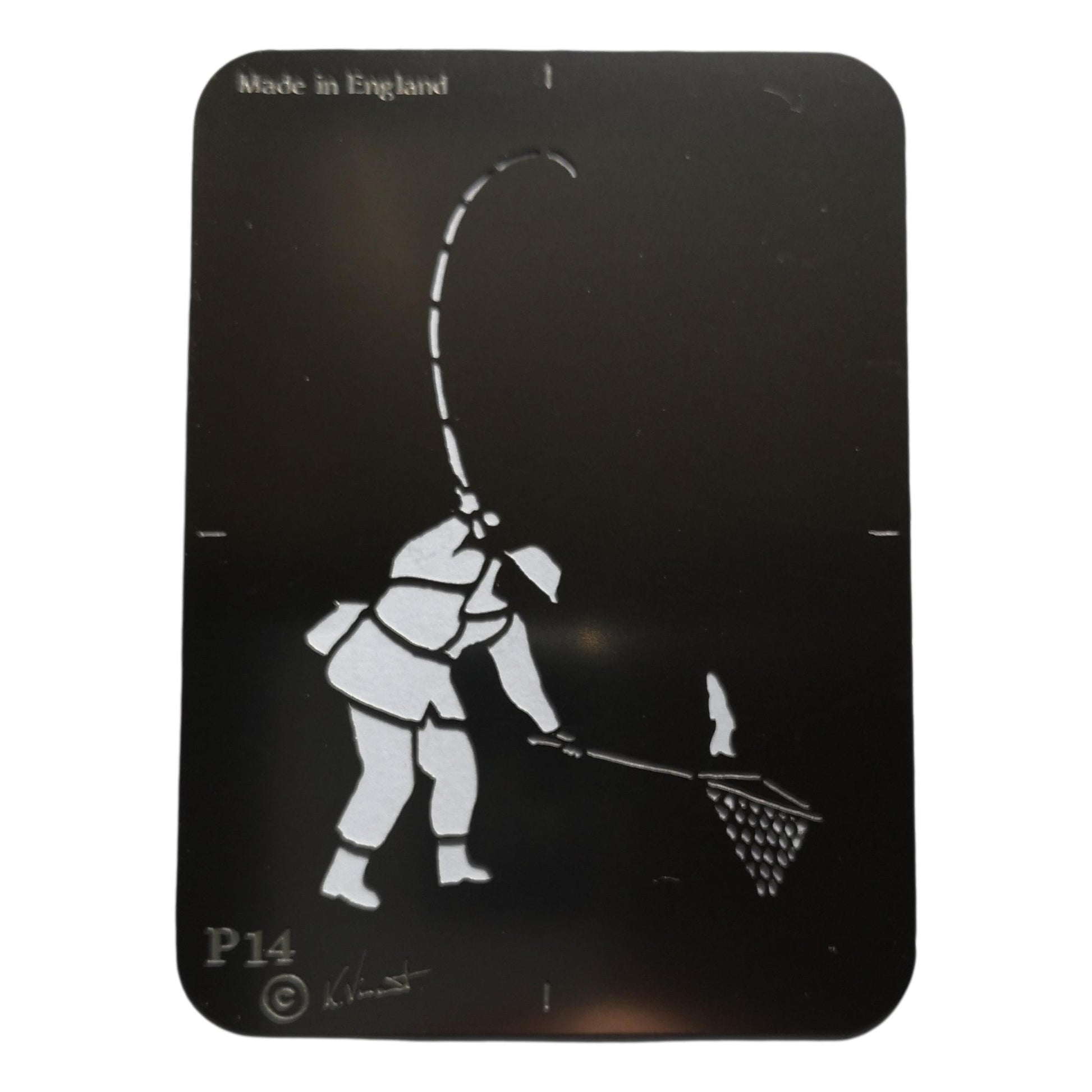 Stainless steel P14 Fisherman cake decorating / card making stencil image 0