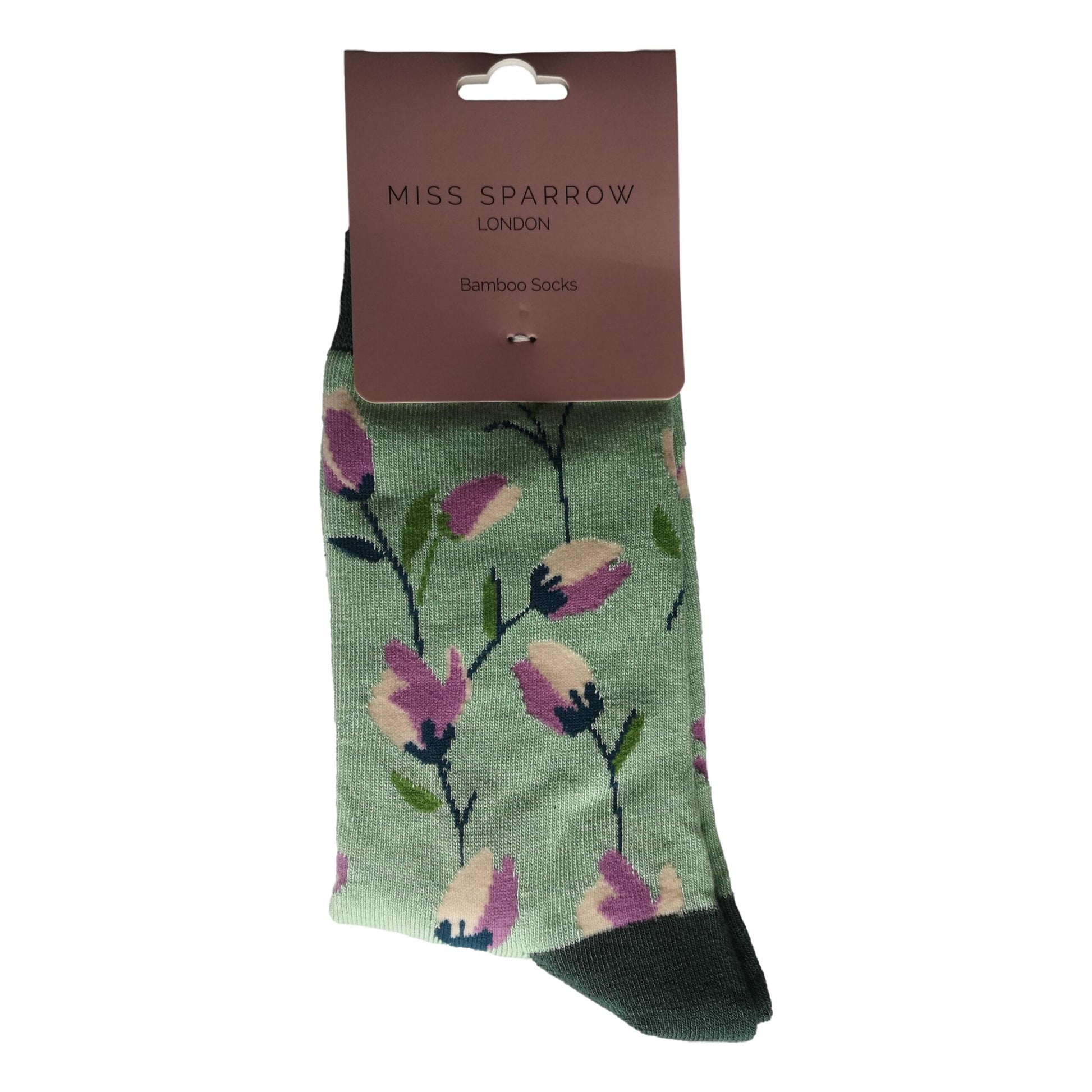 Ditsy Flowers Mint Green Womens Novelty Ankle Socks Adult One Size image 1