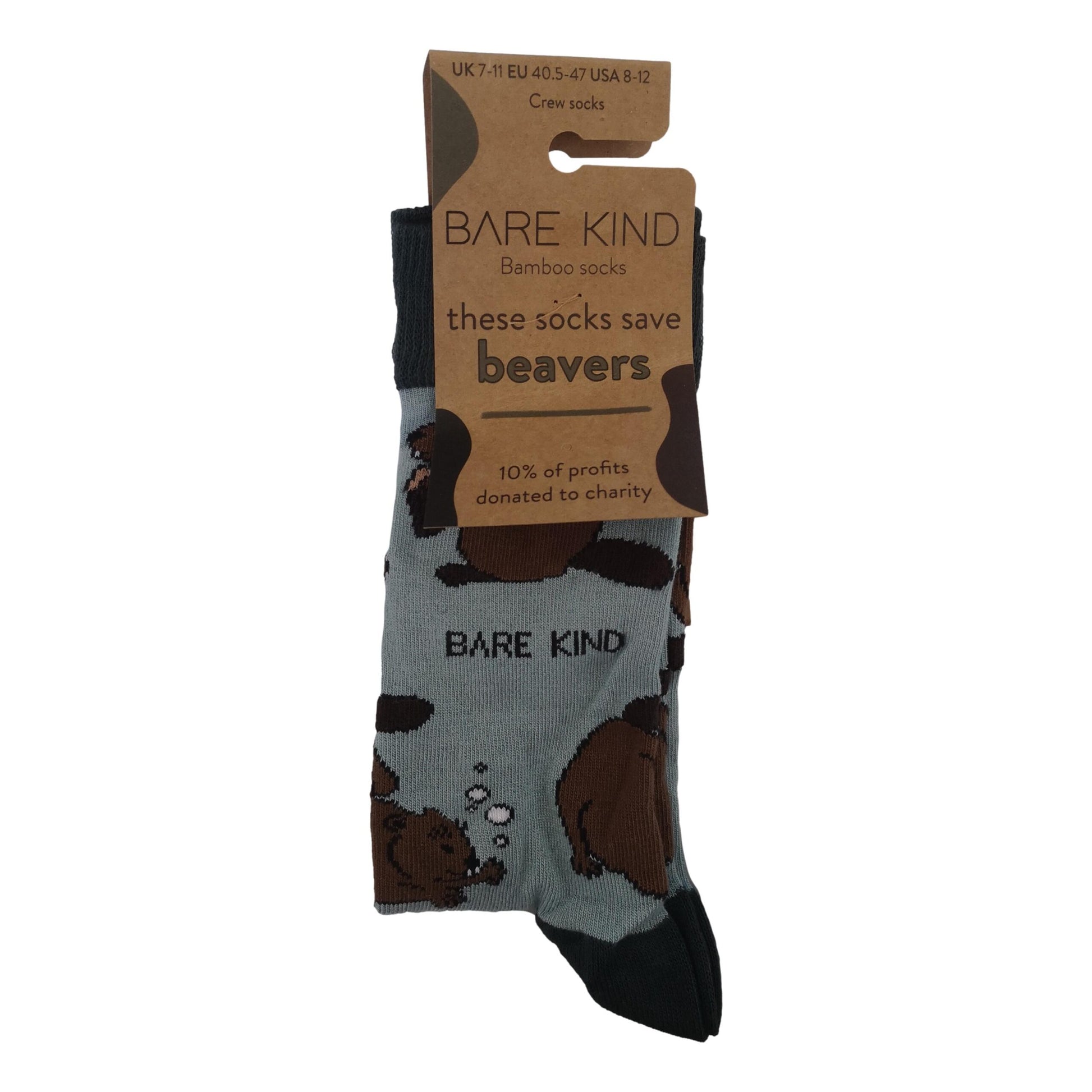 Save The Beavers Green Unisex Novelty Ankle Socks Adult UK Size 7-11 image 1