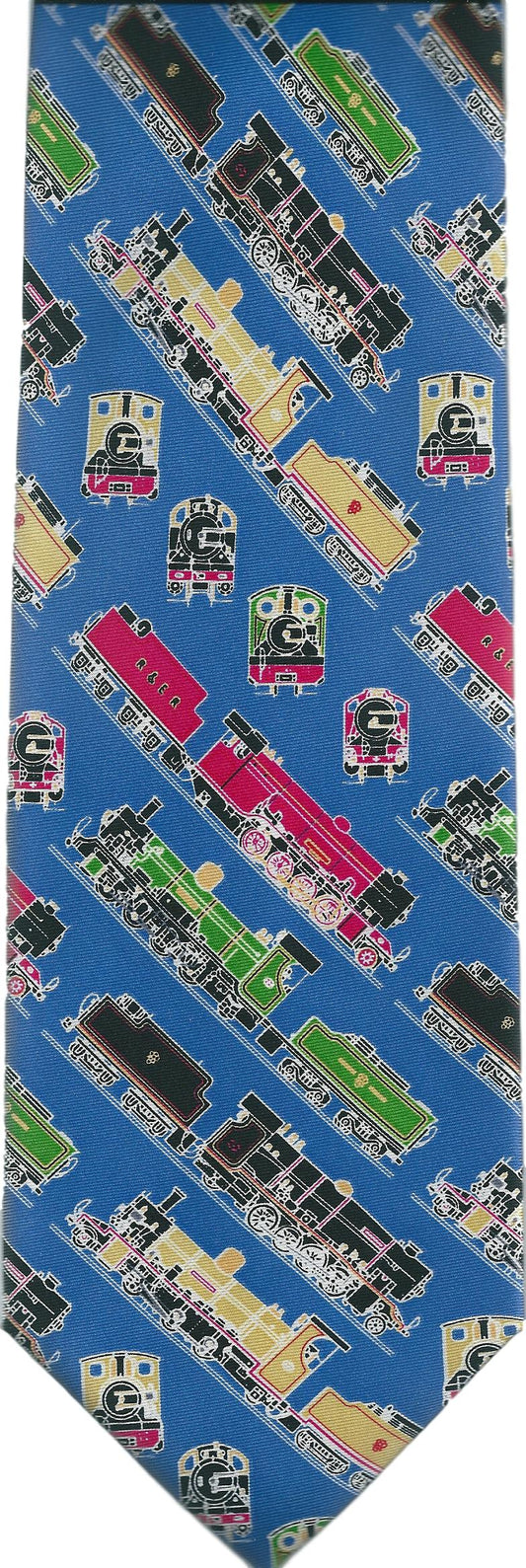 British Steam Trains repeating sleeved 100% Silk Classic Tie image 0