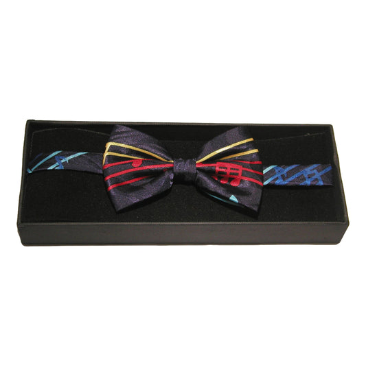 Rainbow Music Notes Fancy Polyester Bow Tie image 0