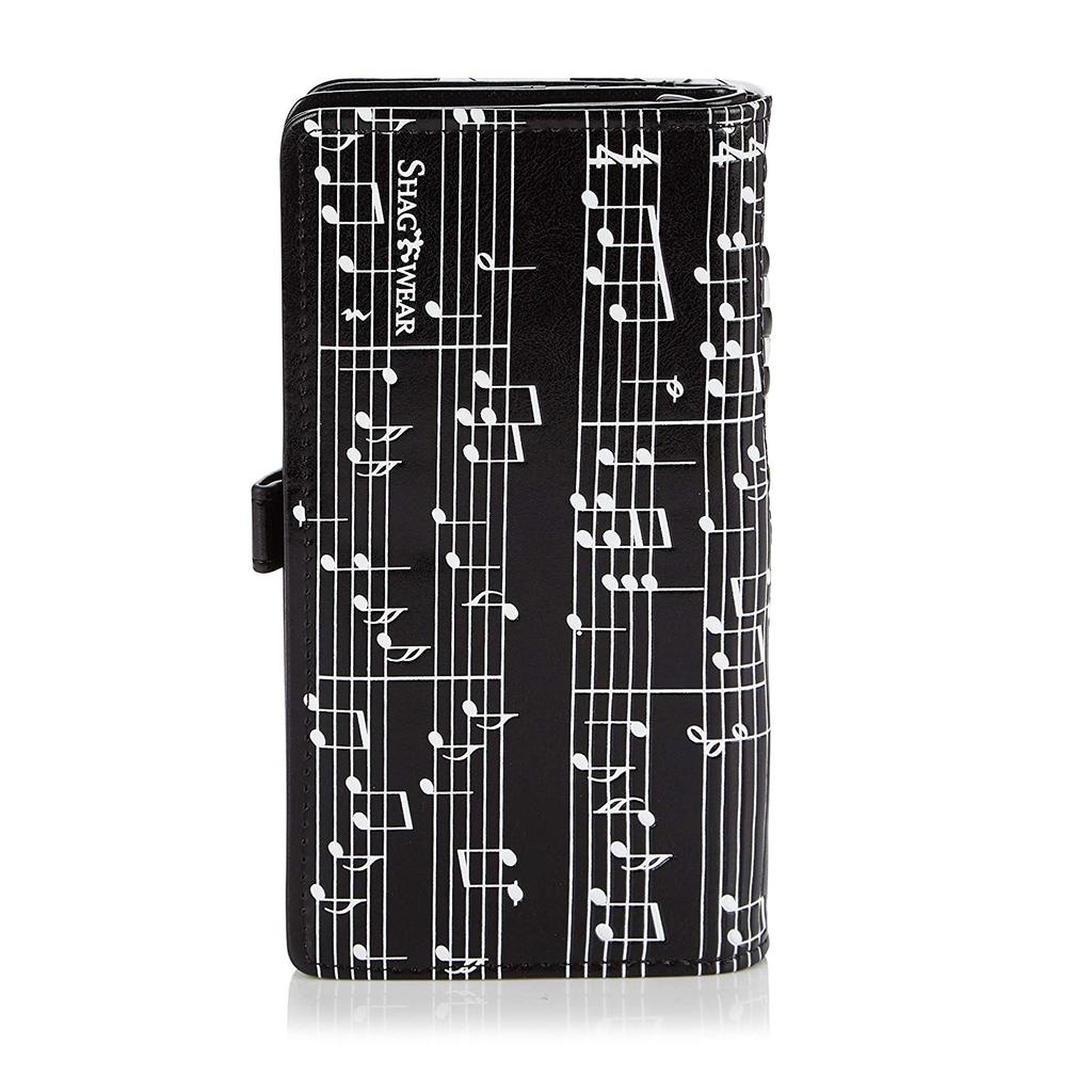 Piano Symphony Black Leatherette Young Ladies Zipper Purse Wallet image 2