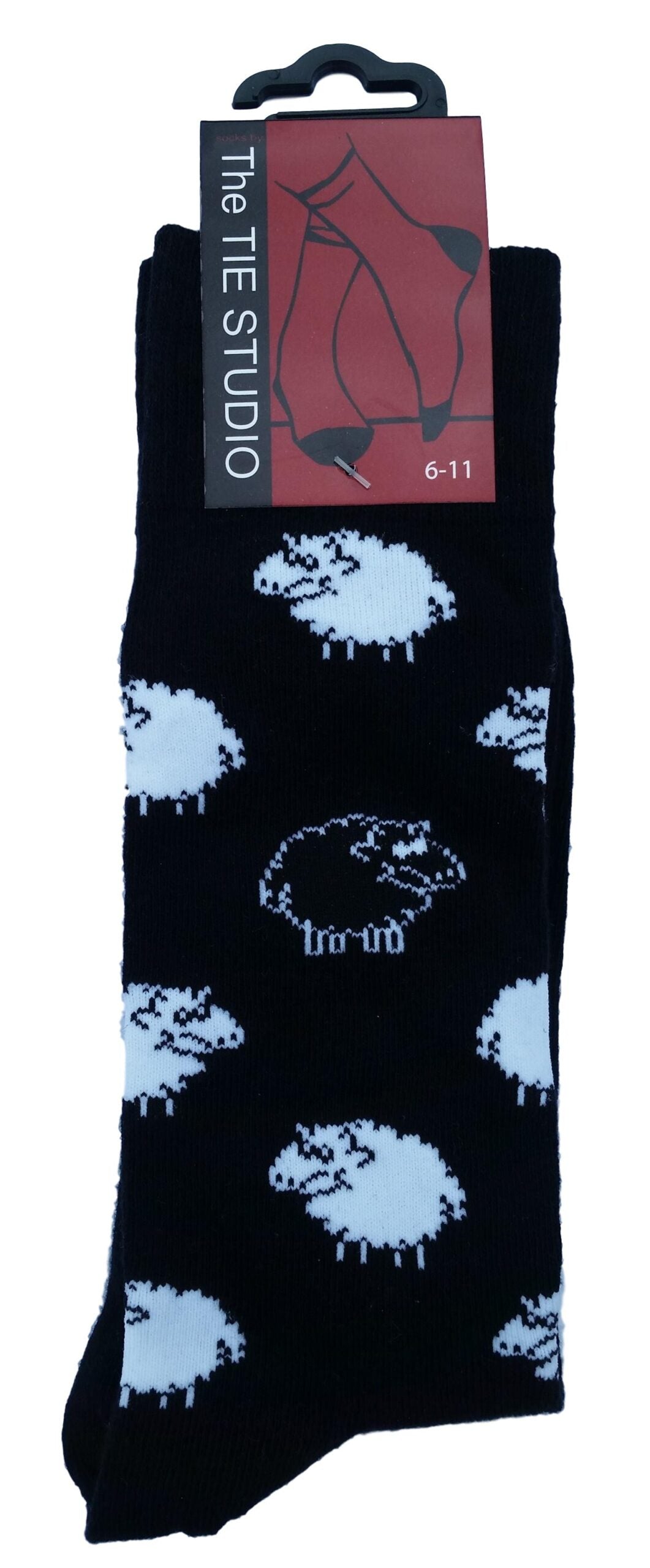 Black Sheep of the Flock on black Unisex Novelty Ankle Socks Adult Size 6-11 image 0