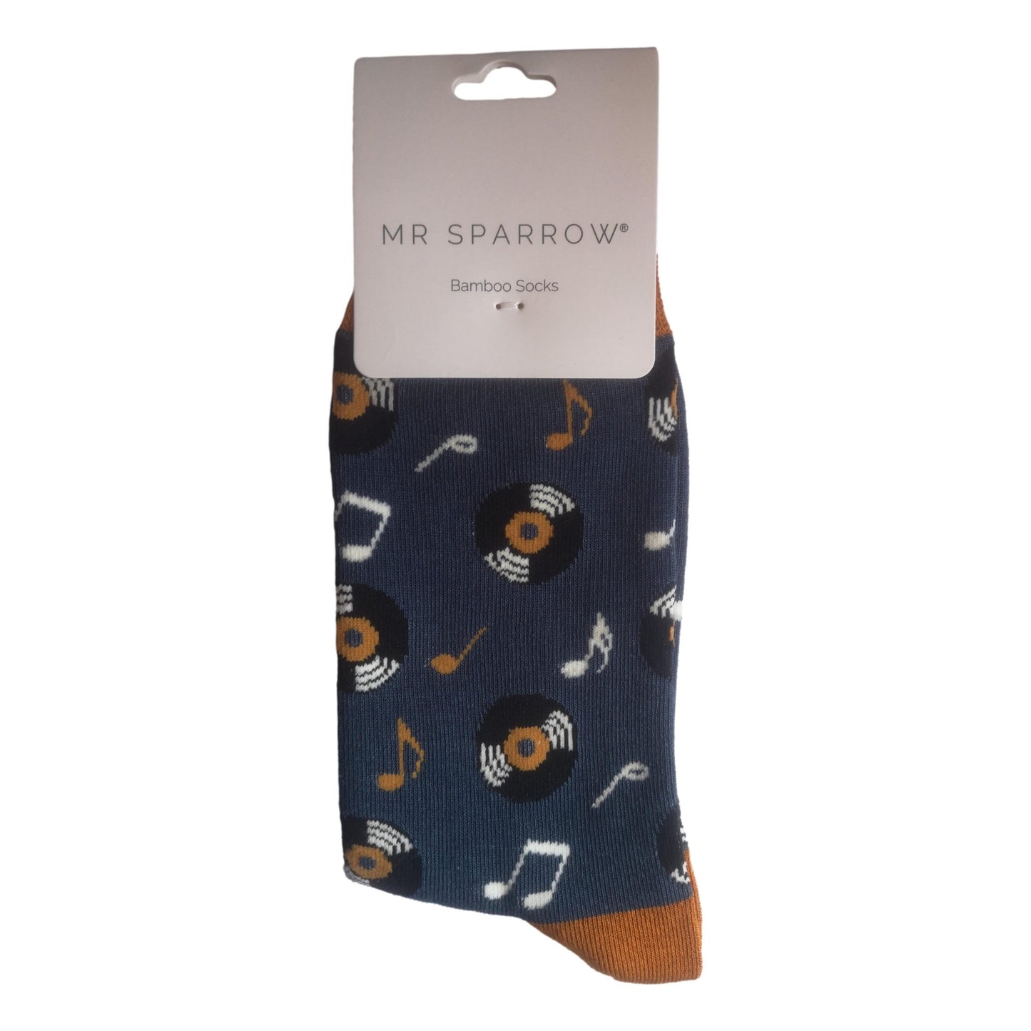 Vinyl Records on Navy Mens Novelty Ankle Socks Adult One Size image 2