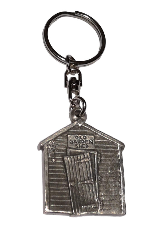 Garden Shed pewter metal keyring image 0