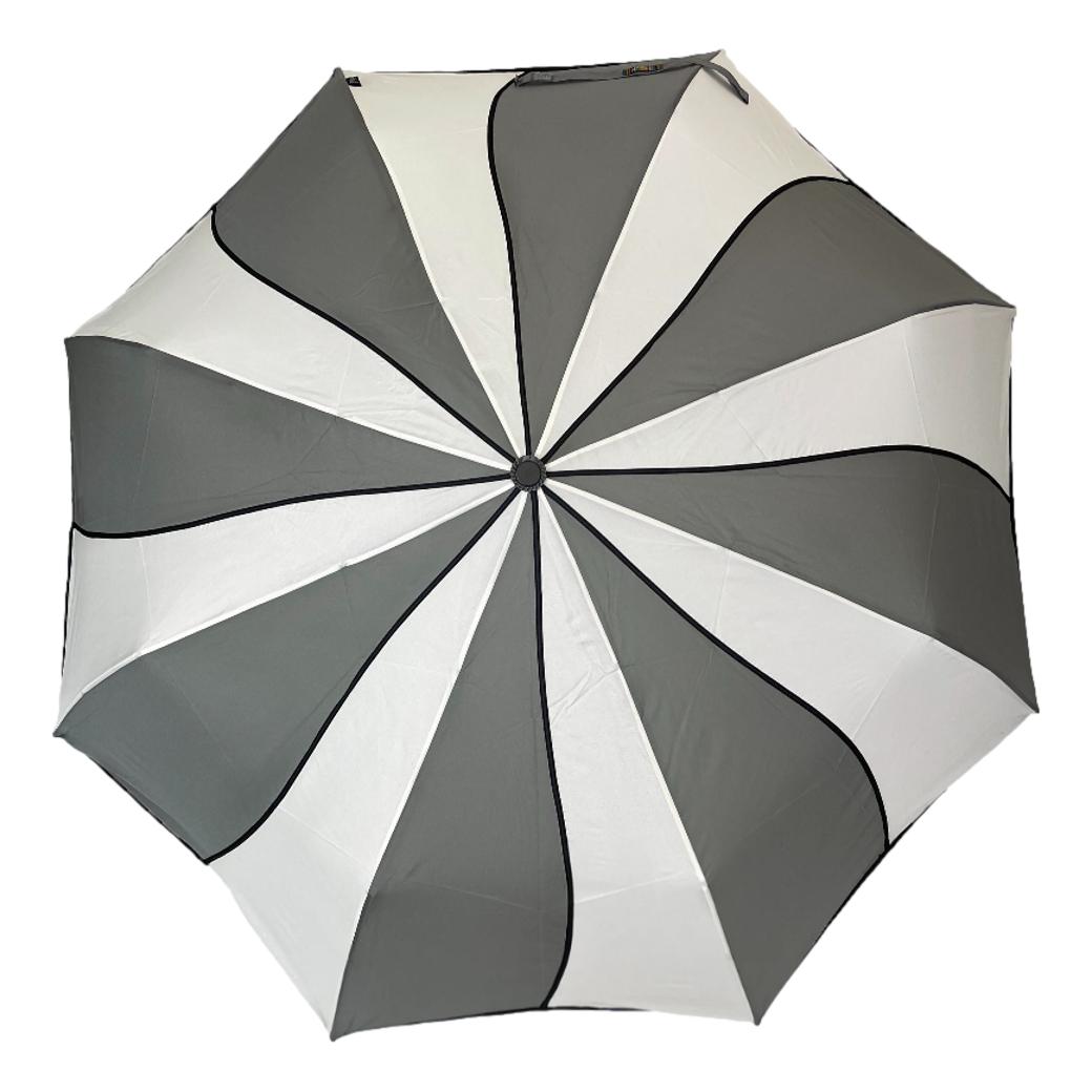 Everyday Swirl Charcoal/Cream Folding Umbrella Lightweight image 0