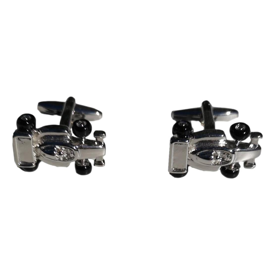 Formula Racing Car Motor Sport silver-plated torpedo cufflinks padded gift box image 2