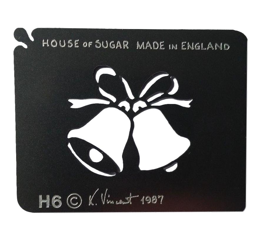 Stainless steel H6 Double bells cake decorating / card making stencil image 0
