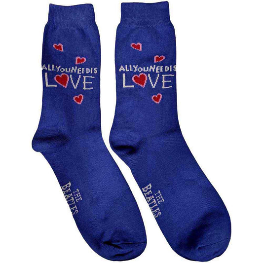 The Beatles All You Need Is Love Blue Unisex Adult Ankle Socks