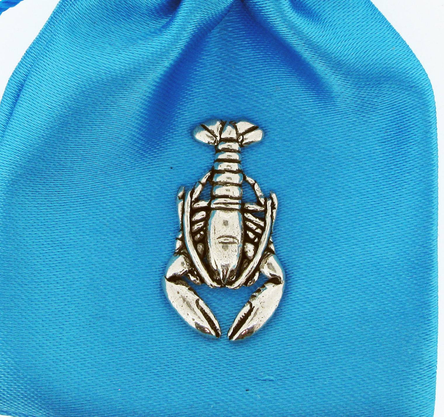 Lobster polished pewter metal lapel pin badge image 1