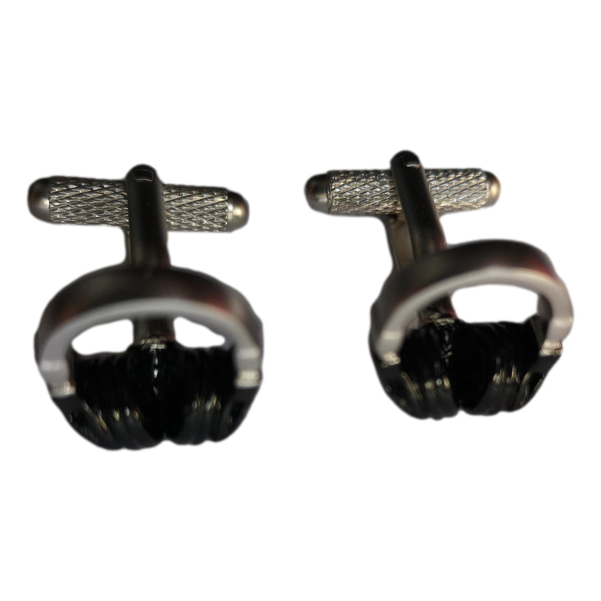 Headphones silver-plated torpedo cufflinks in padded gift box image 1